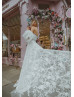 Two Piece Ivory Lace Tulle Floral Wedding Dress Two Piece Ivory Lace Tulle Floral Wedding Dress